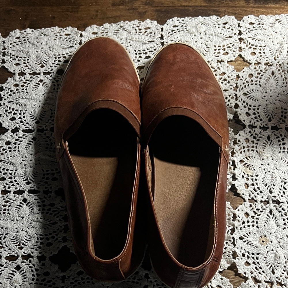 Frye Brown Leather Slip-On Loafers